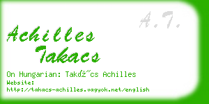 achilles takacs business card